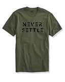 Adro Mens Never Settle Cotton T-Shirt (Rn22-03-Set-Ol_Olive_S)