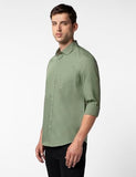 FYLTR Men's Solid 100% Cotton Casual Full Sleeves Shirt with Pocket Rifle Green,Rifle Green