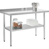Global Industrial™ 430 Stainless Steel Table 30 X 24 Undershelf 2 Backsplash