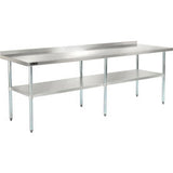 Global Industrial™ 430 Stainless Steel Table 96 X 30 Undershelf 2 Backsplash