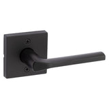 Kwikset Lisbon Dummy Door Handle, Single Sided Lever for Closets, French Double Doors, and Pantry, Matte Black NonTurning Rever