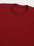 LookMark Men's Crepe Blend Solid Pattern Pajama & T-Shirt Set Short Sleeve Round Neck Drawstring Pocketed Elegance (AZ-LM-P1-NW25 Maroon-XL),Maroon
