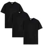 ADRO T Shirts Pack of 3 Mens Tshirts Cotton T Shirts for Men Pack of 3 T Shirts Regular fit Tshirts Combo T Shirts Solid Tshirt for Men | RCM3-PLN-BL-BL-BL-2XL Black,Black