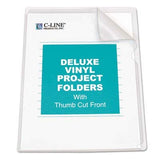 Deluxe Project Folders, Jacket, Letter, Vinyl, Clear, 50/Box