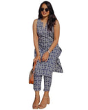 Anni Designer Women'S Rayon Viscose Straight Printed Kurta With Pant (Ranopali Blue-Vks01_M_Blue_Medium),Blue,M