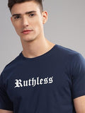 Adro Mens Printed T Shirt - Premium Cotton Graphic Printed Tshirt - Navy Blue T-Shirt - Rn24-Ruth-Nb-M