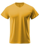 Adro Mens V Neck T-Shirt|100% Combed Cotton T-Shirt|V-Neck Half Sleeve T-Shirt|Vn24-M-Pln-Mu-M Mustard
