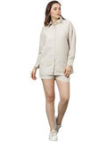 Kotty Women'S Shorts With Co-Ords Set(Beige,L)