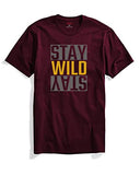 Adro Men'S Stay Wild Typography Printed Cotton T-Shirt (Rnr-M-Wild-Mr_Maroon_2Xl)