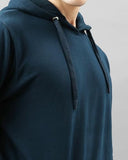 Adro Men'S Cotton Neck Hooded Sweatshirt (H24-Pln-Sb-Xl_Teal)