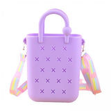 Merishopp 2Xbeach Tote Bag Fashion Portable Open Hole Tote Bag Organizer Beach Holes Bag Violet Bag