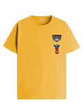 ADRO Tshirt for Men | Anime T Shirt for Men | 100% Cotton Tshirt | Graphic Printed T-Shirt | Chest Printed Tshirt | Spiderman Tshirt | T-Shirts| RN24-STICK-SPID-MU-2XL Mustard,Mustard