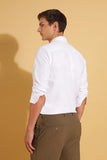 Fyltr Mens Slim Fit Shirt - Dobby Self Design | Full Sleeve | Functional Patch Pocket | White Formal Shirts For Men,Moonlit White-Birds Apparel,XL