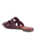 Shoetopia Solid Pointed Toe Cherry Flat Mules For Women & Girls /Eu38,Cherry,5,B0F7LY9MCR