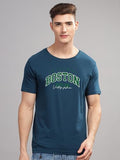 Adro Mens Printed T Shirt - Premium Cotton Graphic Printed Tshirt - Teal T-Shirt - Rn24-Bost-Sb-Xl