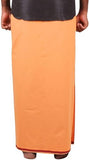 Prakasam Cotton Mens Pure Cotton Fine Quality Stitched Pocket Welcro Attachment Kavi Colour Dhoti For Mens Orange 36