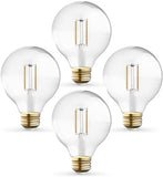 KOR 4 Pack 5.5W (60W Equivalent) Clear G25 Globe Led Light Bulbs 2700K Warm White Dimmable Filament G25 Vintage LED E26 Base Dim