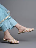 Shoetopia Emberoidered Cream Flat Mules For Women & Girls /Eu40,Cream,7,B0F317R98T