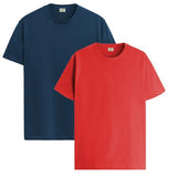 ADRO T Shirts Pack of 2 Mens Tshirts Cotton T Shirts for Men Tshirt T-Shirts Combo T Shirts Tshirts for Men Plain Solid Tshirts Teal Red Tshirt for Men RCM2-PLN-SB-RD-S,Teal,Red