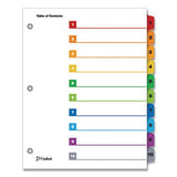 Cardinal Traditional OneStep Index System, 10Tab, 110, Letter, Assorted, 10/Set