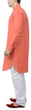 Manyavar Men'S Full Sleeve Blended Kurta, Orange - Large (Ml11774-318)