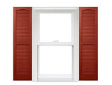 Homeside Open Louver Vinyl Shutters (1 Pair) - 12 x 31-051 Red