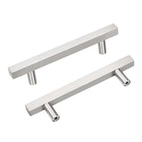 NIZADO 15 Pack Kitchen Cabinet Handles,4 Inch Hole Centers Stainless Steel Drawer Pulls,Brushed Nickel Cabinet Pulls, Square T B