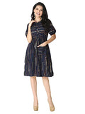Leriya Fashion One Piece Dress For Women| Midi Dress For Women| Birthday Dress For Women (Small, Navy Blue)