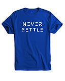 Adro Mens Never Settle Cotton T-Shirt (Rn22-03-Set-Rb_Royal Blue_2Xl)