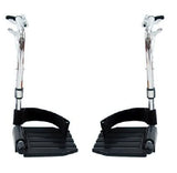 Wheelchair Swingaway Legrest Aluminum Footplates & Heel Loops (Pair) (Chrome)