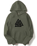 Adro Men'S Cotton Neck Hooded Sweatshirt (H21-M-Tkt-Ol_Olive_L)
