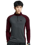 Eyebogler Men Polo Neck Solid Full Sleeve Regular Fit T-Shirt,Wine Melange Night OApparel,L