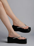 Shoetopia Girls P-Chain Black Wedge Sandal - 7 Uk (Girls-P-Chain-Black),Black,7,B0CQK5K6QZ