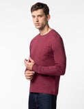 Fyltr Men'S Casual Crewneck Full Sleeve T-Shirt With Stab Stitched Front Pocket Detail,Berry Cherry,Berry Cherry,2Xl