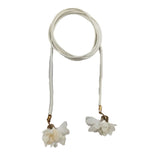 Ani Accessoriez Women Suede Belt/Cord For Skiny Girl/Women With Nylon Flowers (White)