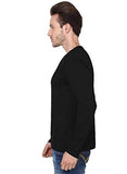 Adro Men'S Full Sleeve Cotton T-Shirt (Fs-C-Pln-Bl_Black_2Xl)