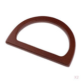 Zoomella Pair Wooden Handle Replacement For Diy Bag Handbag Purse Handle Frame Brown