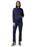 FYLTR Women's Drop Shoulder Hoodie & Joggers Set With Contrast Branded Tape on Sleeve and Jogger Side Seam - Rib Hem & Cuff | Slit Detail at Hem,Bewitched Blue