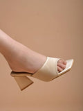 Shoetopia Stylish Solid Black Triangle Block Heels For Women & Girls /Eu36,Gold,3,B0DK75HSKL