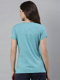 Enamor Essentials Women'S Short Sleeve V Neck Slim Fit Breathable Stretch Cotton Tee - E067(E067-Bali Green-Xl)