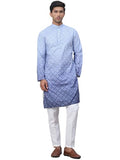 Jompers Blue Men'S Ombre Printed Kurta Pyjama Set (Blue, Xl)