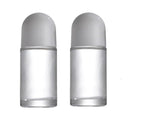 2Pcs White 50ML Glass Empty Roller Bottles with Plastic Roller Ball, Roll On Bottles Containers Leak Proof Massage Roller Ball w