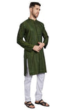 Divisive Men'S Thread Embroidered Cotton Blend Only Slim Fit Kurta (Dkrt776_M_Olive)