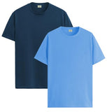 ADRO T Shirts Pack of 2 Mens Tshirts Cotton T Shirts for Men Tshirt T-Shirts Combo T Shirts Tshirts for Men Plain Solid Tshirts Teal Sky Blue Tshirt for Men RCM2-PLN-SB-SK-2XL,Teal,Sky Blue
