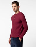 Fyltr Men'S Casual Raglan Sleeve Henley T-Shirt With Pocket Detail - Full Sleeve | Buttoned Placket,Berry Cherry,Berry Cherry,S