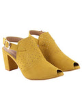 Shoetopia Women'S Block Heel Pumps,Yellow,6,B0BY6WJNFZ