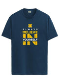 Adro Believe In Yourself Printed T-Shirts For Men & Women (Rnr-S35-Bel-Sb_Teal_L)
