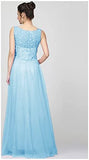 Patlani Women'S Net Fit And Flare Knee-Length Dress (All Over-New_Light Blue Large