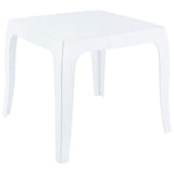 Compamia Queen Polycarbonate Patio Side Table in Glossy White, Commercial Grade