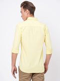 Anni Designer Men'S Cotton Blend Solid Slim Fit Casual Full Sleeves Shirt (Rikk-Yellow-An_Xxl_Yellow_Xx-Large),Yellow,2XL,Cotton Blend,Western,